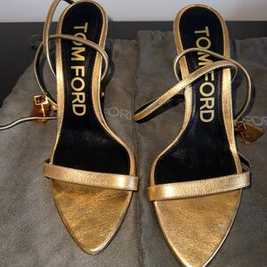 Tom Ford Padlock Metallic Heels